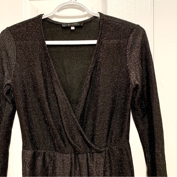 DYNAMITE Shiny Black Dress - Picture 5 of 9